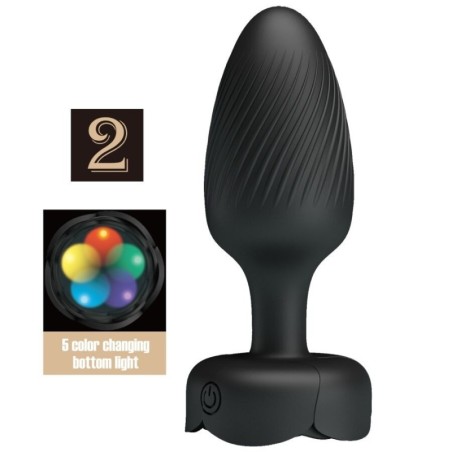Pretty Love - Varian Plug Anale Con Luce Led Nero 108 Cm - PRETTY LOVE - Plug e Catene Anali | erosidea.com