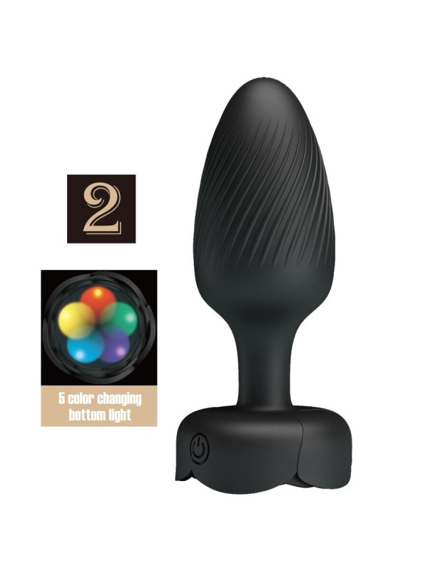 Pretty Love - Varian Plug Anale Con Luce Led Nero 108 Cm - PRETTY LOVE - Plug e Catene Anali | erosidea.com