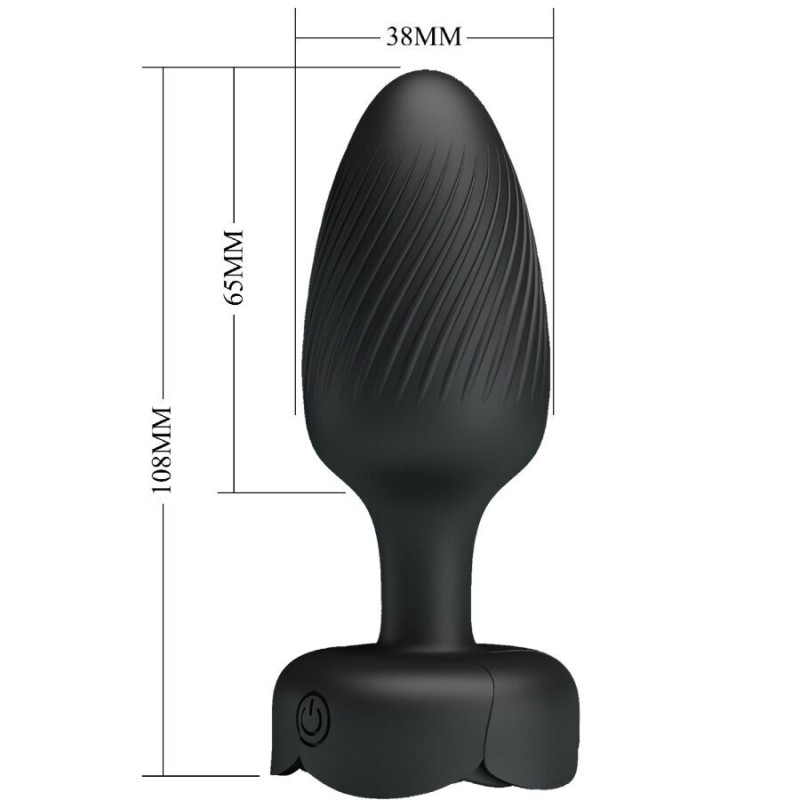 Pretty Love - Varian Plug Anale Con Luce Led Nero 108 Cm - PRETTY LOVE - Plug e Catene Anali | erosidea.com