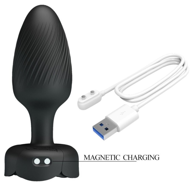 Pretty Love - Varian Plug Anale Con Luce Led Nero 108 Cm - PRETTY LOVE - Plug e Catene Anali | erosidea.com