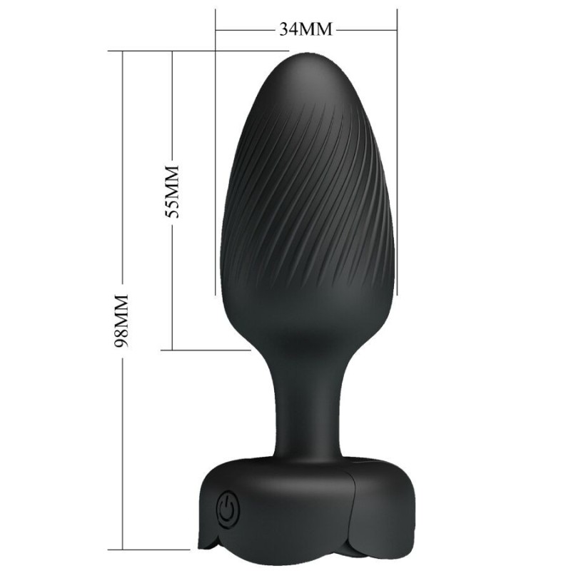 Pretty Love - Osborn Plug Anale Con Luce Led Nero 98 Cm - PRETTY LOVE - Plug e Catene Anali | erosidea.com