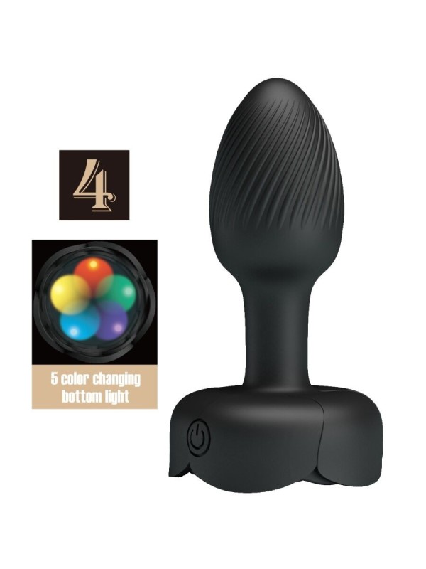 Pretty Love - Plug Anale Olman Con Luce Led Nero 88 Cm - PRETTY LOVE - Plug e Catene Anali | erosidea.com