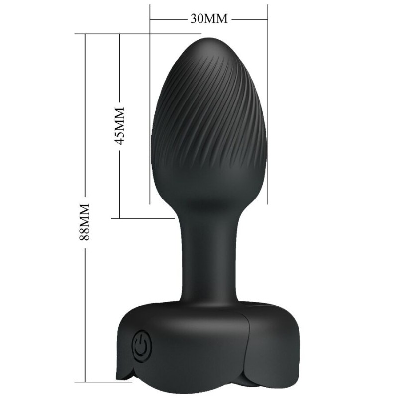 Pretty Love - Plug Anale Olman Con Luce Led Nero 88 Cm - PRETTY LOVE - Plug e Catene Anali | erosidea.com