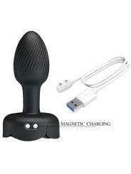 Pretty Love - Plug Anale Olman Con Luce Led Nero 88 Cm - PRETTY LOVE - Plug e Catene Anali | erosidea.com