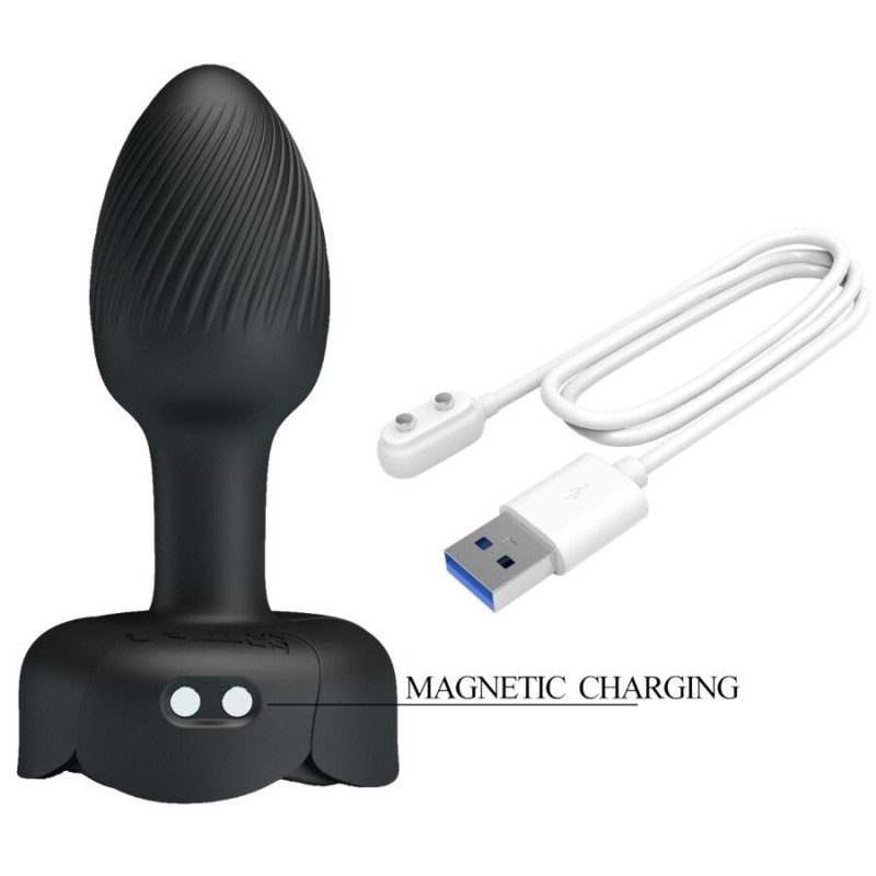 Pretty Love - Plug Anale Olman Con Luce Led Nero 88 Cm - PRETTY LOVE - Plug e Catene Anali | erosidea.com