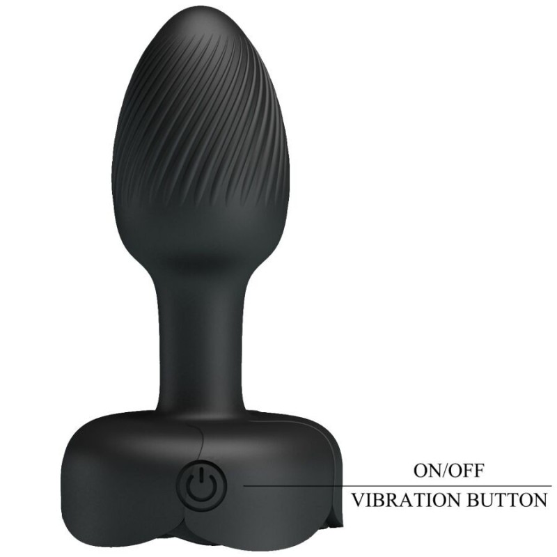 Pretty Love - Plug Anale Olman Con Luce Led Nero 88 Cm - PRETTY LOVE - Plug e Catene Anali | erosidea.com