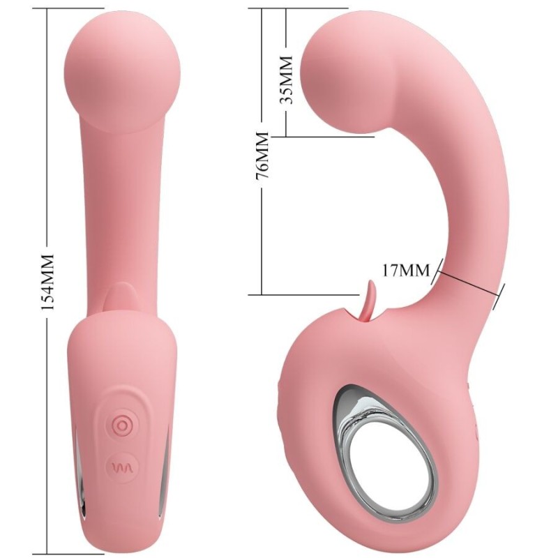 Pretty Love - Erynnyes Vibratore Punto G + Stimolatore Clitoride 10 Vibrazioni Rosa - PRETTY LOVE SMART - Vibratori punto G | erosidea.com