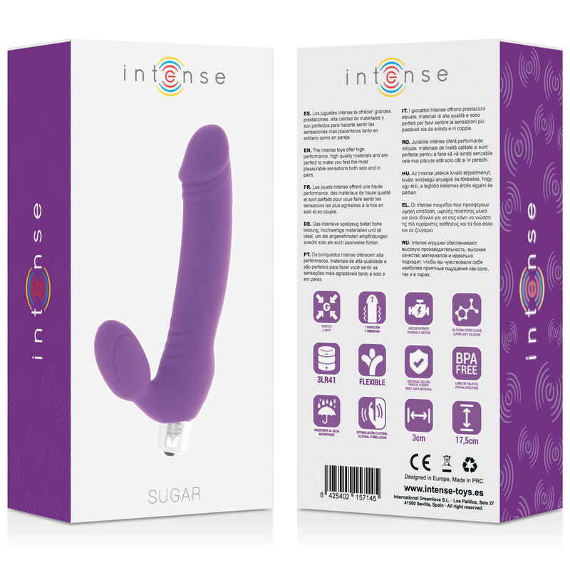 Intense - Stimolatore Clitoride Sugar Sette Velocita Silicone Lilla - INTENSE FUN - Vibratori Clitoride | erosidea.com