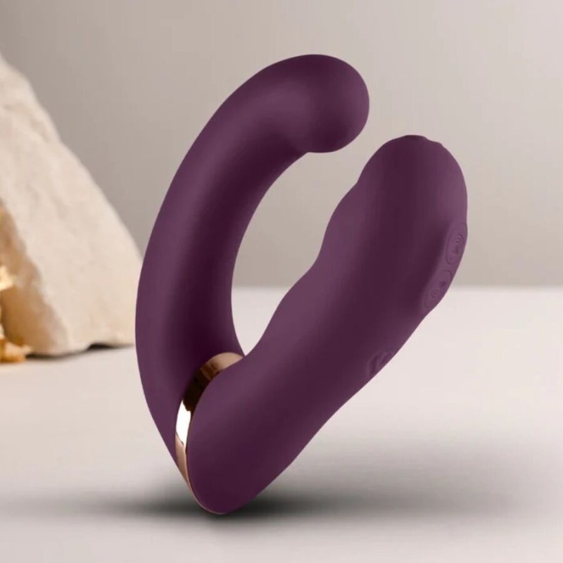 Vibratore Doppio Gemini Rocks-Off Stimolatore Del Clitoride Punto G Viola - ROCKS-OFF - Vibratori per Coppia | erosidea.com