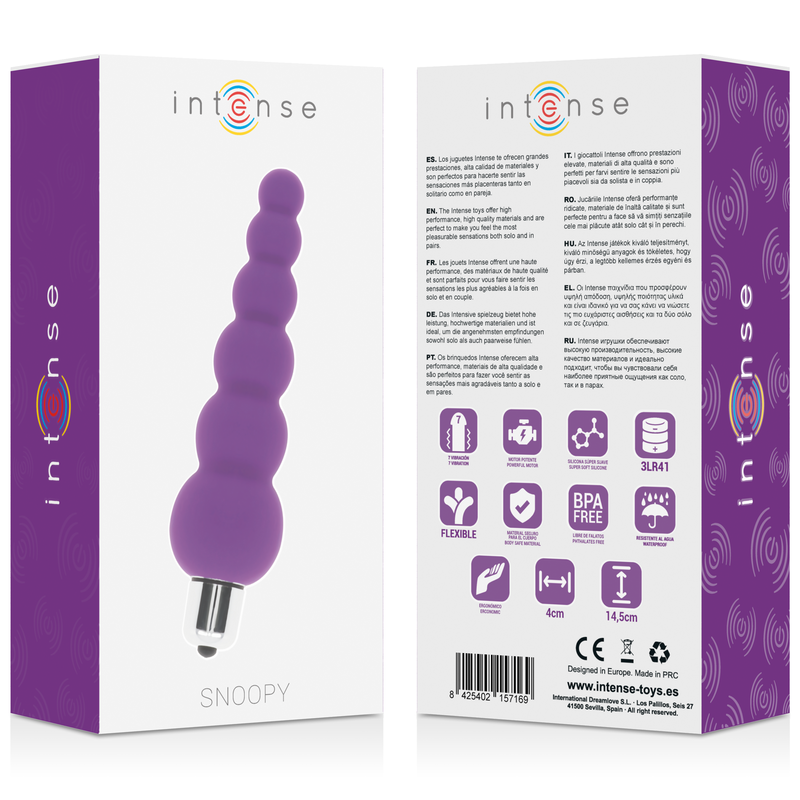 Vibratore Intense Snoopy 7 Velocita In Silicone Lilla - INTENSE ANAL TOYS - Vibratori Anali | erosidea.com