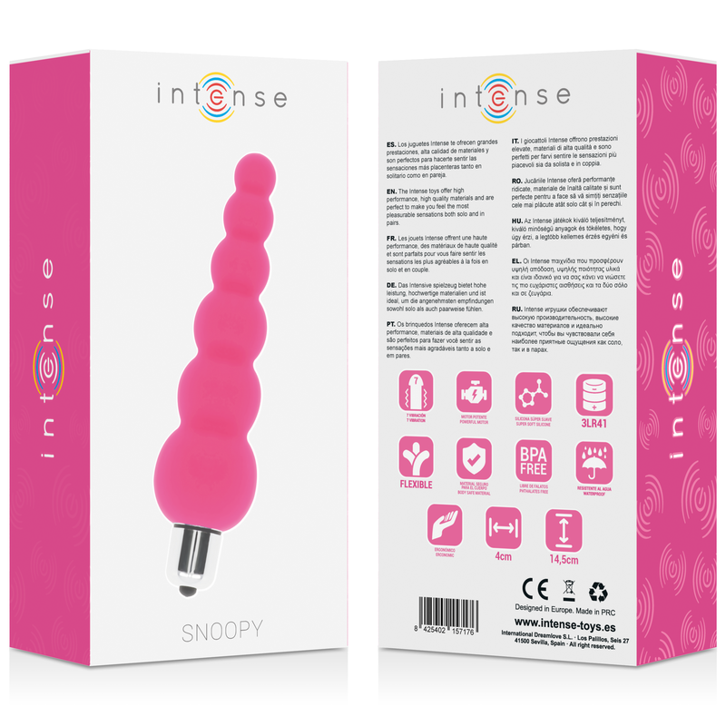 Vibratore Intense Snoopy Rosa Silicone 7 Velocita - INTENSE ANAL TOYS - Vibratori Anali | erosidea.com