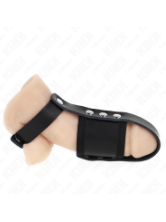 Kink - Costrittivo Pene In Pelle Con Cinturino Divisore Per Testicoli Rivestito Regolabile - KINK RING POWER - Costrittivi | erosidea.com