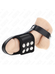 Kink - Costrittivo Pene In Pelle Con Cinturino Divisore Per Testicoli Rivestito Regolabile - KINK RING POWER - Costrittivi | erosidea.com