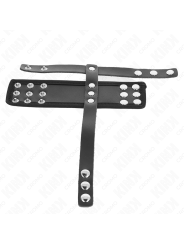 Kink - Costrittivo Pene In Pelle Con Cinturino Divisore Per Testicoli Rivestito Regolabile - KINK RING POWER - Costrittivi | erosidea.com