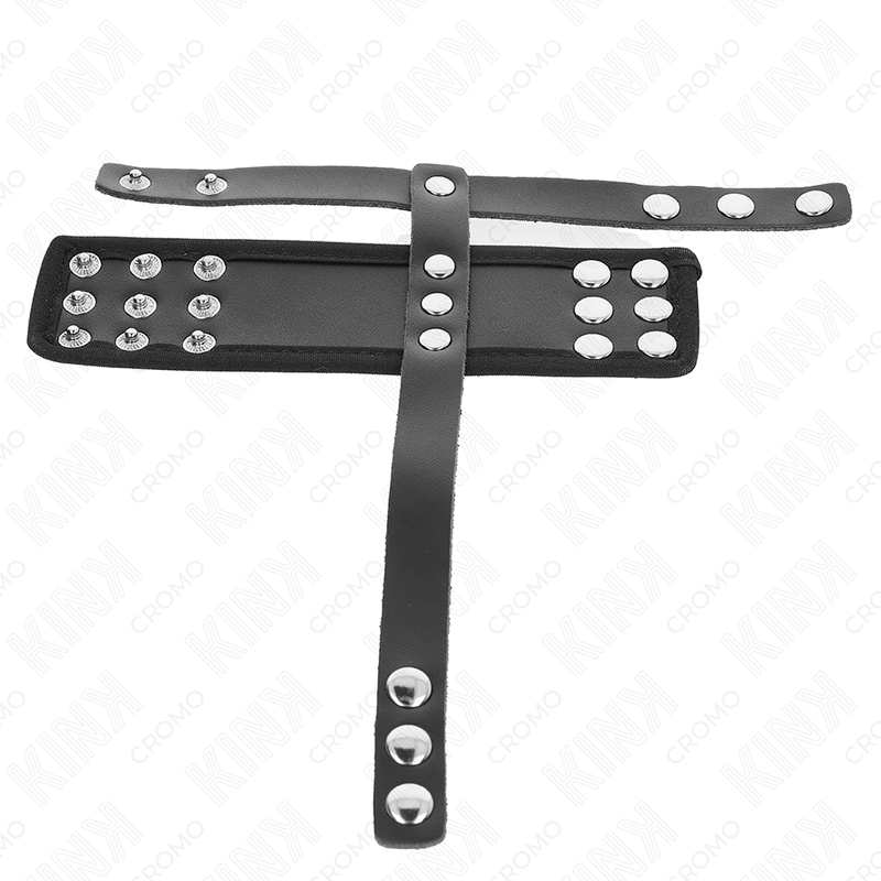 Kink - Costrittivo Pene In Pelle Con Cinturino Divisore Per Testicoli Rivestito Regolabile - KINK RING POWER - Costrittivi | erosidea.com