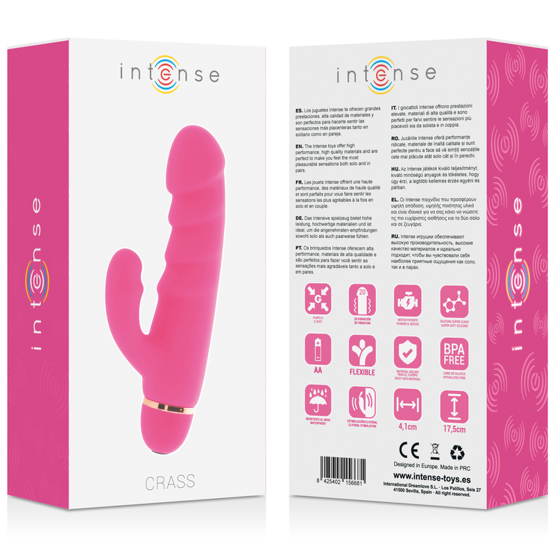 Vibratore Intense Rosa Silicone Crass 20 Velocita - INTENSE FUN - Vibratori Rabbit | erosidea.com