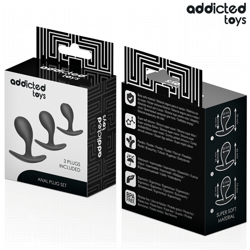 Addicted Toys - Set Di 3 Tappi Anali Modello 3 - Addicted Toys - Plug e Catene Anali | erosidea.com