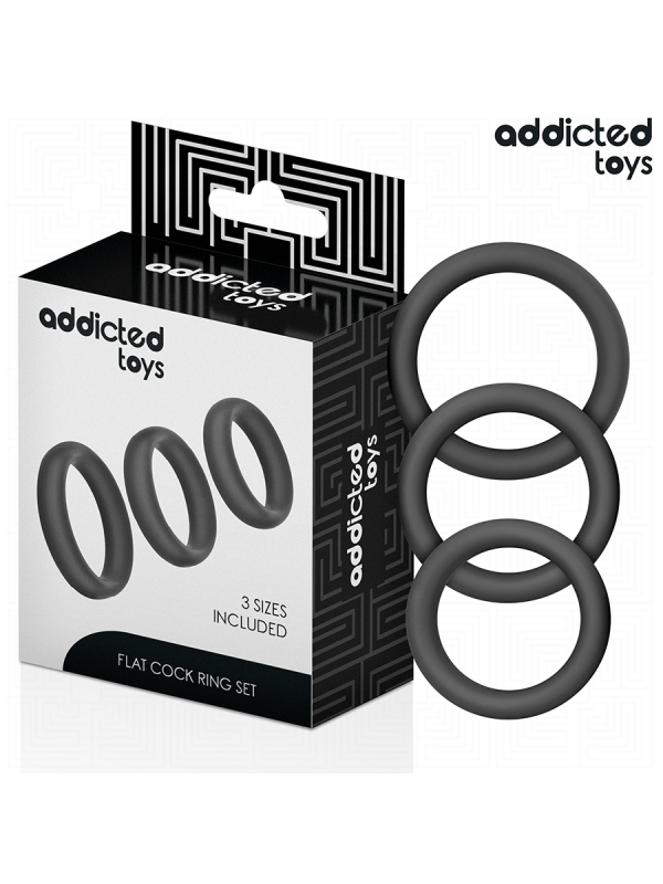 Addicted Toys - Set Di Anelli Piatti In Silicone - Addicted Toys - Plug e Catene Anali | erosidea.com