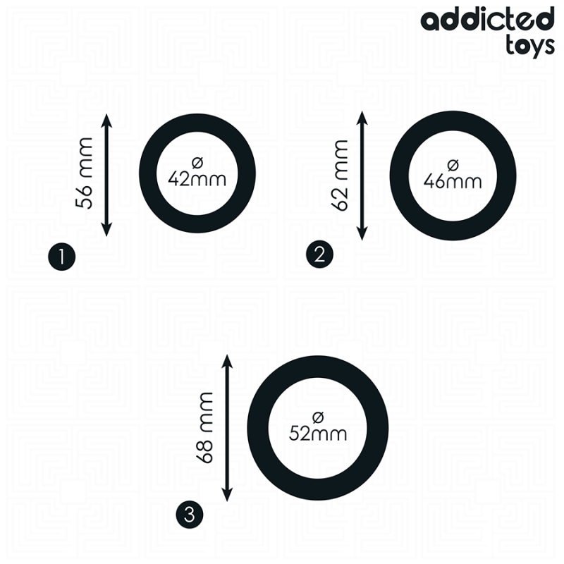 Addicted Toys - Set Di Anelli Piatti In Silicone - Addicted Toys - Plug e Catene Anali | erosidea.com