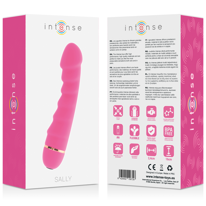 Vibratore Intense Sally 20 Velocita Silicone Rosa - INTENSE FUN - Vibratori | erosidea.com