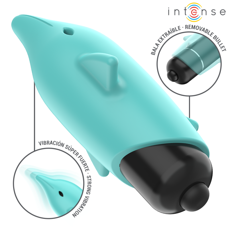 Intense - Echo Vibrante Bullet Delfino Blu 8 X 47 Cm - INTENSE FUN - Vibratori Mini | erosidea.com