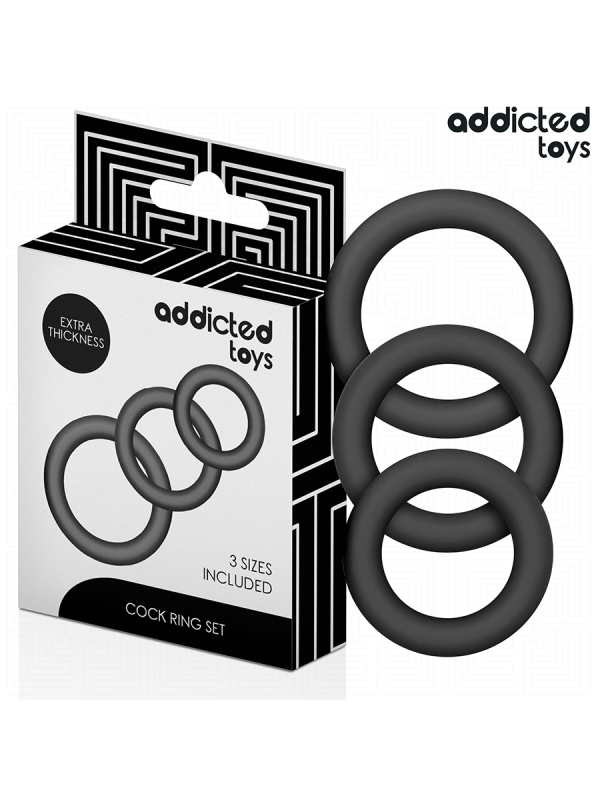 Addicted Toys - Set Di Anelli In Silicone Modello 1 - Addicted Toys - Guaine e Prolunghe | erosidea.com