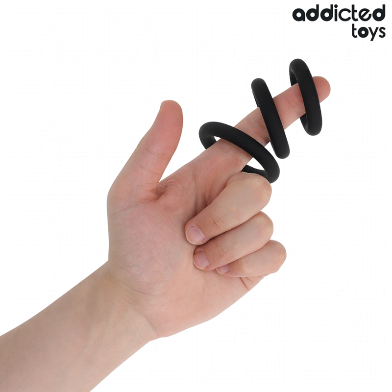 Addicted Toys - Set Di Anelli In Silicone Modello 1 - Addicted Toys - Guaine e Prolunghe | erosidea.com