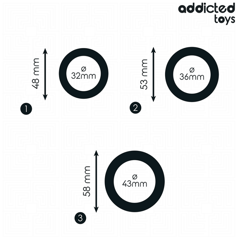 Addicted Toys - Set Di Anelli In Silicone Modello 1 - Addicted Toys - Guaine e Prolunghe | erosidea.com