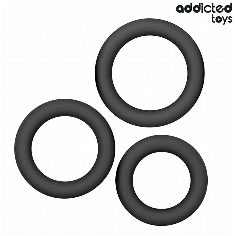 Addicted Toys - Set Di Anelli In Silicone Modello 1 - Addicted Toys - Guaine e Prolunghe | erosidea.com