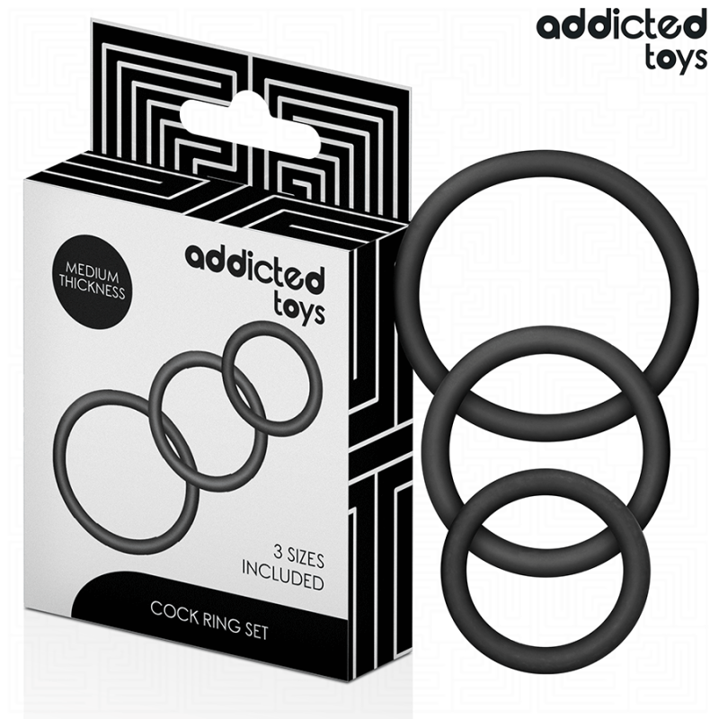 Addicted Toys - Set Di Anelli In Silicone Modello 2 - Addicted Toys - Guaine e Prolunghe | erosidea.com
