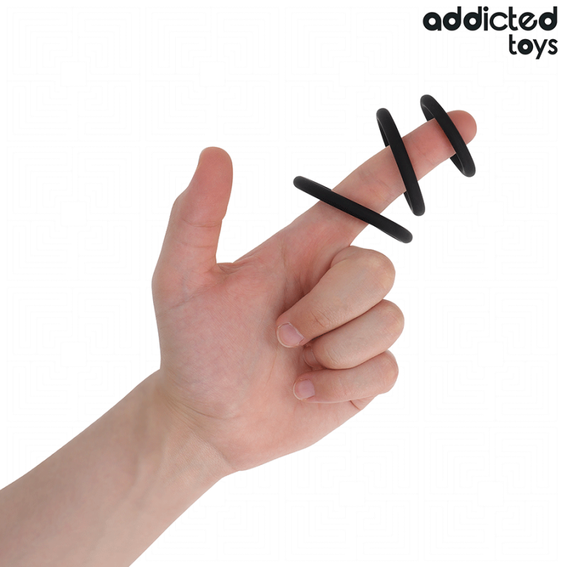 Addicted Toys - Set Di Anelli In Silicone Modello 2 - Addicted Toys - Guaine e Prolunghe | erosidea.com
