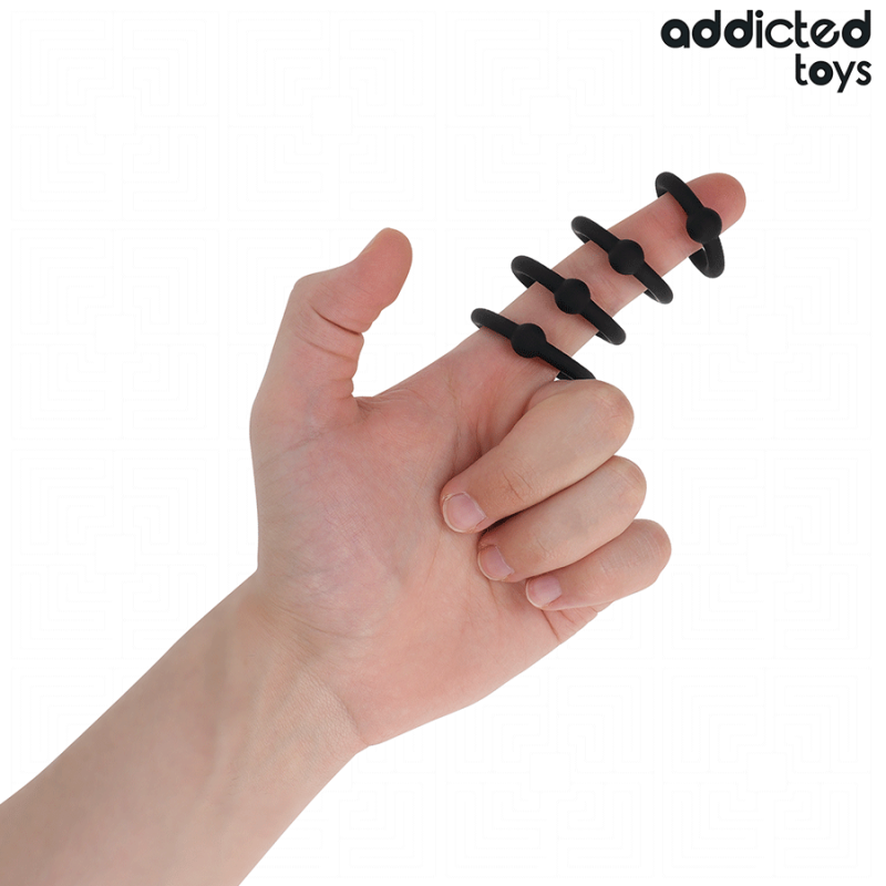 Addicted Toys - Set Di Anelli In Silicone A Pressione - Addicted Toys - Guaine e Prolunghe | erosidea.com