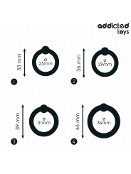 Addicted Toys - Set Di Anelli In Silicone A Pressione - Addicted Toys - Guaine e Prolunghe | erosidea.com