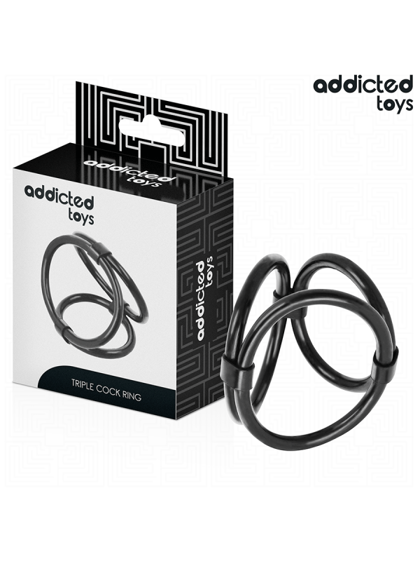 Addicted Toys - Anello Pene Triplo - Addicted Toys - Guaine e Prolunghe | erosidea.com