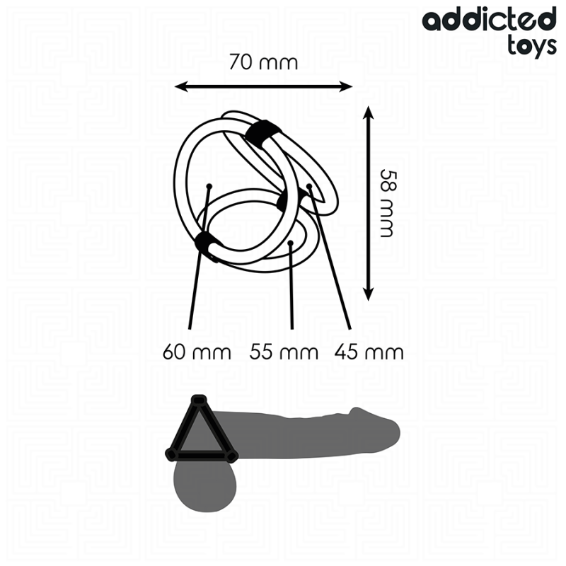 Addicted Toys - Anello Pene Triplo - Addicted Toys - Guaine e Prolunghe | erosidea.com