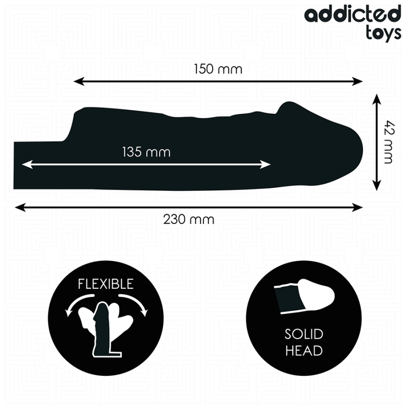 Addicted Toys - Estensione Pene Trasparente Taglia S 23 Cm - Addicted Toys - Guaine e Prolunghe | erosidea.com