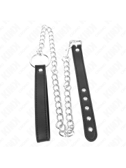 Kink - Anello Pene In Pelle 215 X 2 Cm Con Catena Metallo Da 60 Cm E Cinturino In Pelle - KINK RING POWER - Costrittivi | erosidea.com