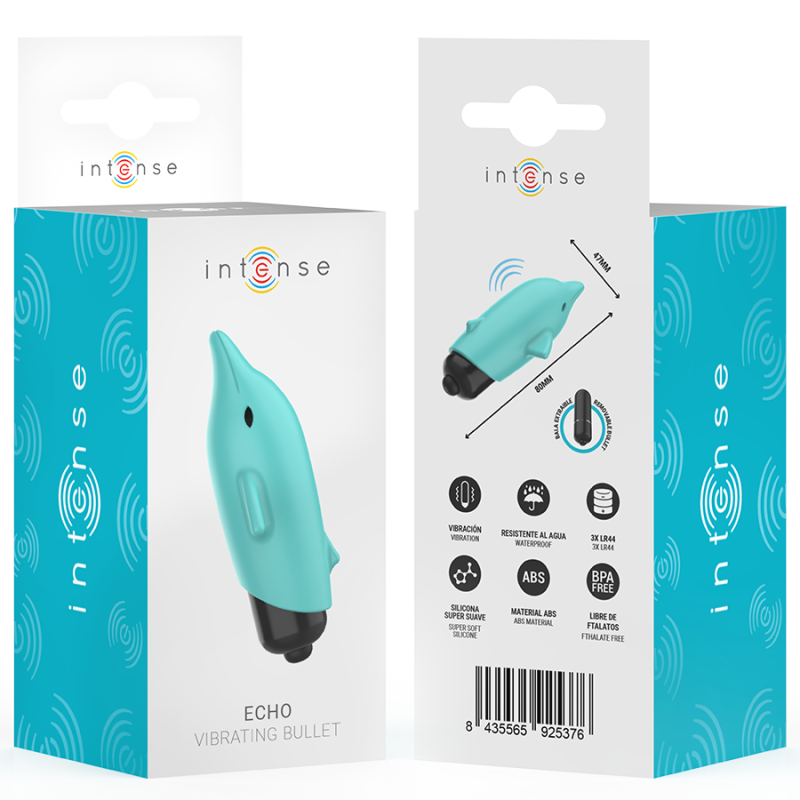 Intense - Echo Vibrante Bullet Delfino Blu 8 X 47 Cm - INTENSE FUN - Vibratori Mini | erosidea.com