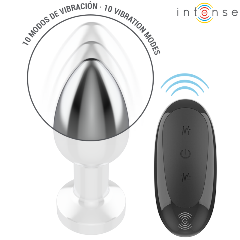 Intense - Plug Anale 10 Vibrazioni Metallo Con Telecomando M - INTENSE ANAL TOYS - Plug e Catene Anali | erosidea.com