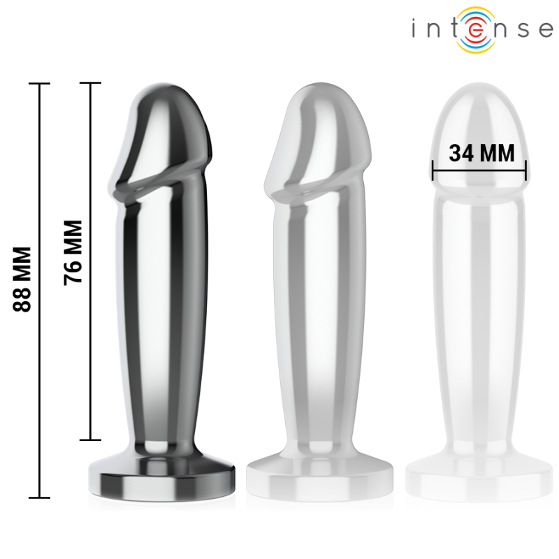 Intense - Anal Plug 10 Vibrazioni Dildo Metallo Con Telecomando S - INTENSE ANAL TOYS - Dildo | erosidea.com