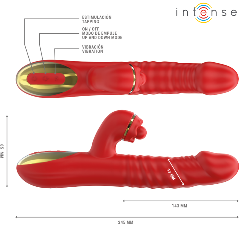 Intense - Vibrazione Thalia E Spinta E Rosso Tapping - INTENSE FUN - Vibratori | erosidea.com