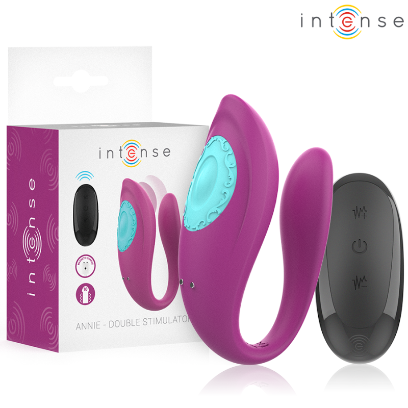 Intense - Annie Vibratore E Stimolatore A Forma Di U Telecomando Viola - INTENSE COUPLES TOYS - Vibratori | erosidea.com
