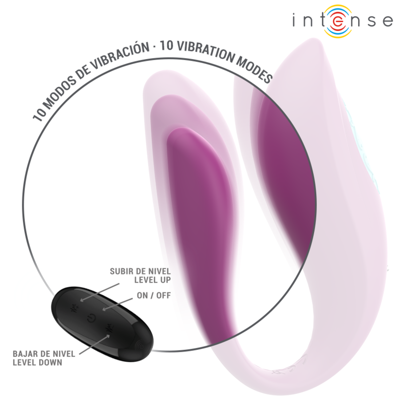 Intense - Annie Vibratore E Stimolatore A Forma Di U Telecomando Viola - INTENSE COUPLES TOYS - Vibratori | erosidea.com