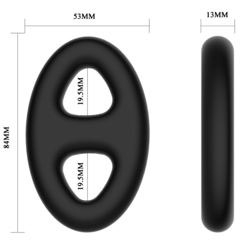 Crazy Bull - Anello Doppio Ovale In Silicone - CRAZY BULL - Anelli Fallici | erosidea.com