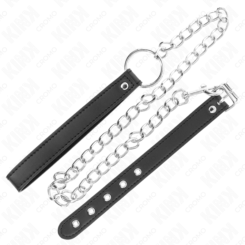 Kink - Anello Pene In Pelle 215 X 2 Cm Con Catena Metallo Da 60 Cm E Cinturino In Pelle - KINK RING POWER - Costrittivi | erosidea.com