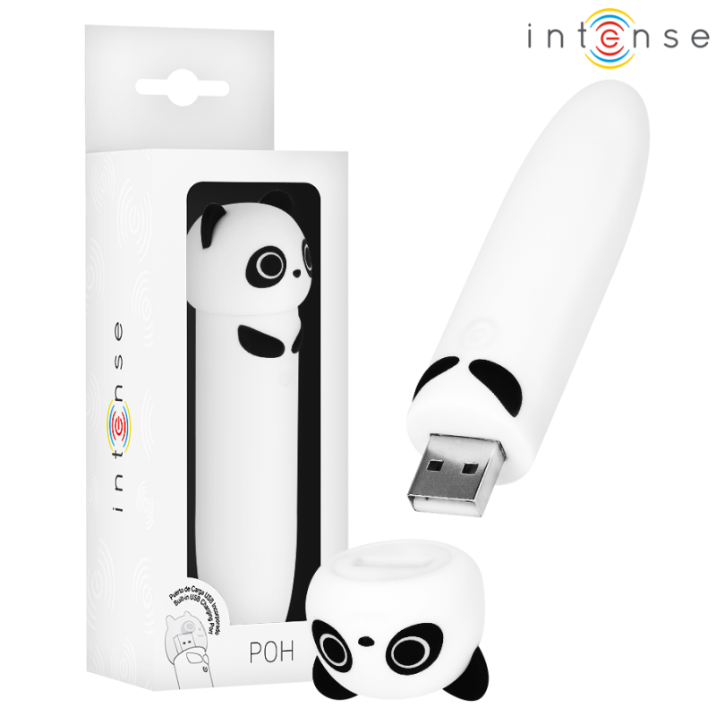 Intense - Poh Panda Vibrante Bullet Ricaricabile Usb 10 X 22 Cm - INTENSE FUN - Vibratori Mini | erosidea.com