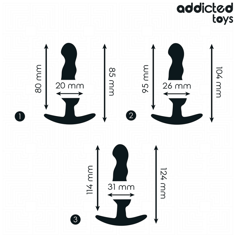 Addicted Toys - Set Di 3 Tappi Anali Modello 1 - Addicted Toys - Plug e Catene Anali | erosidea.com