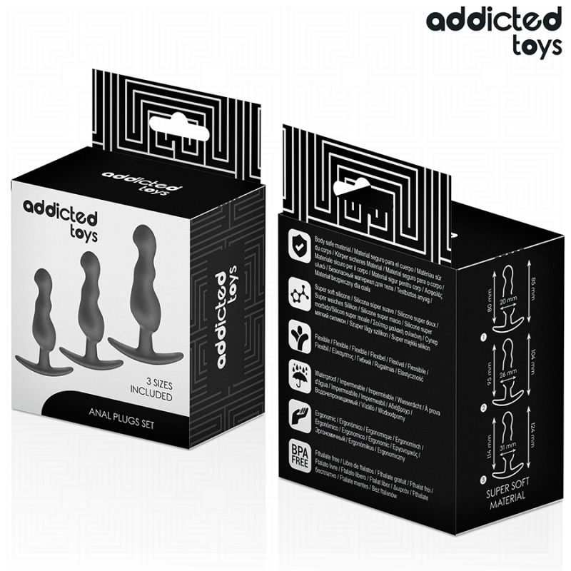 Addicted Toys - Set Di 3 Tappi Anali Modello 1 - Addicted Toys - Plug e Catene Anali | erosidea.com