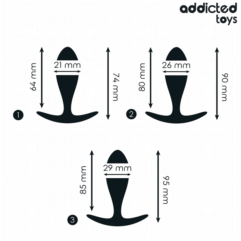 Addicted Toys - Set Di 3 Tappi Anali Modello 2 - Addicted Toys - Plug e Catene Anali | erosidea.com