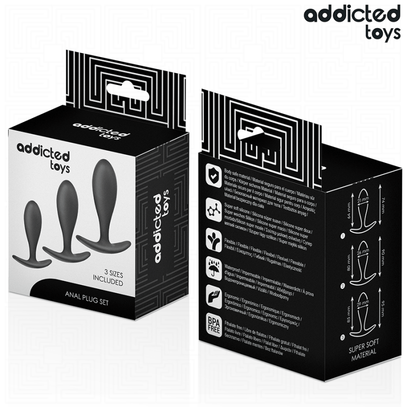 Addicted Toys - Set Di 3 Tappi Anali Modello 2 - Addicted Toys - Plug e Catene Anali | erosidea.com